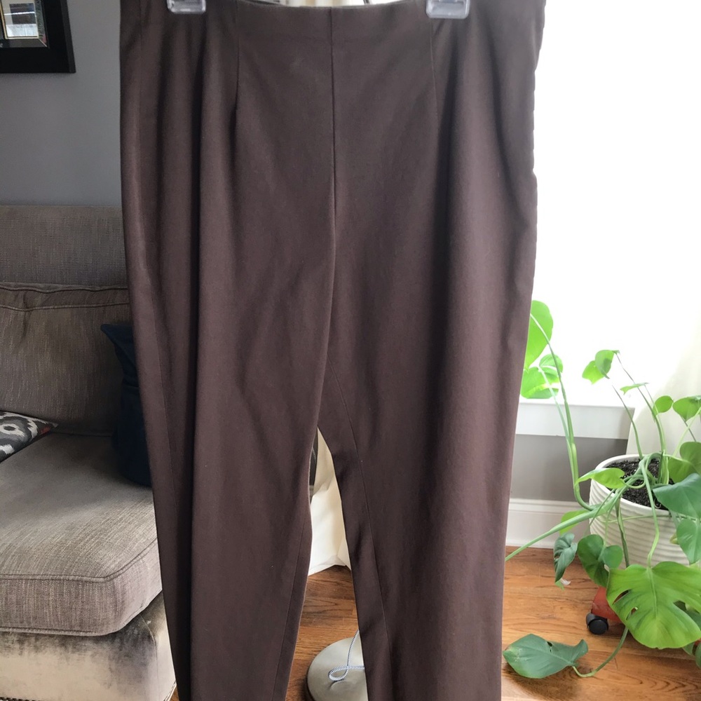 Eddie Bauer Brown Side-Zip Slacks/Pants 14 Petite